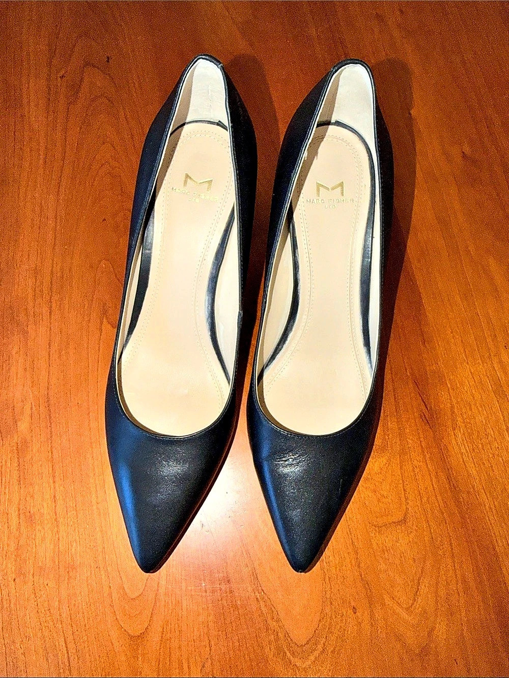 Marc Fisher LTD Minny Pointed Toe Pump Black Block Heel
